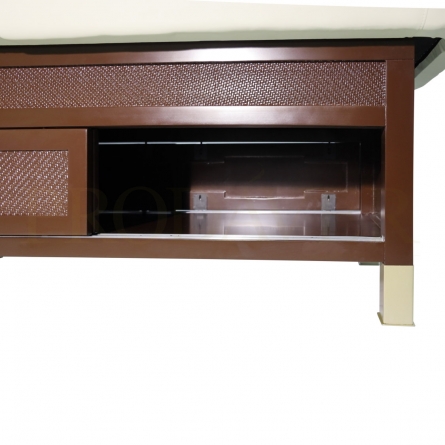 detalhe da abertura do armário inferior da marquesa